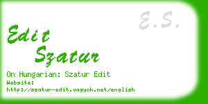 edit szatur business card